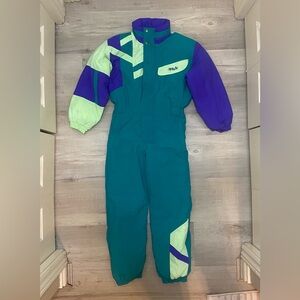 Vintage Fila Magic Line One Piece Ski Suit. Size Youth 11-12 or Women’s XS.